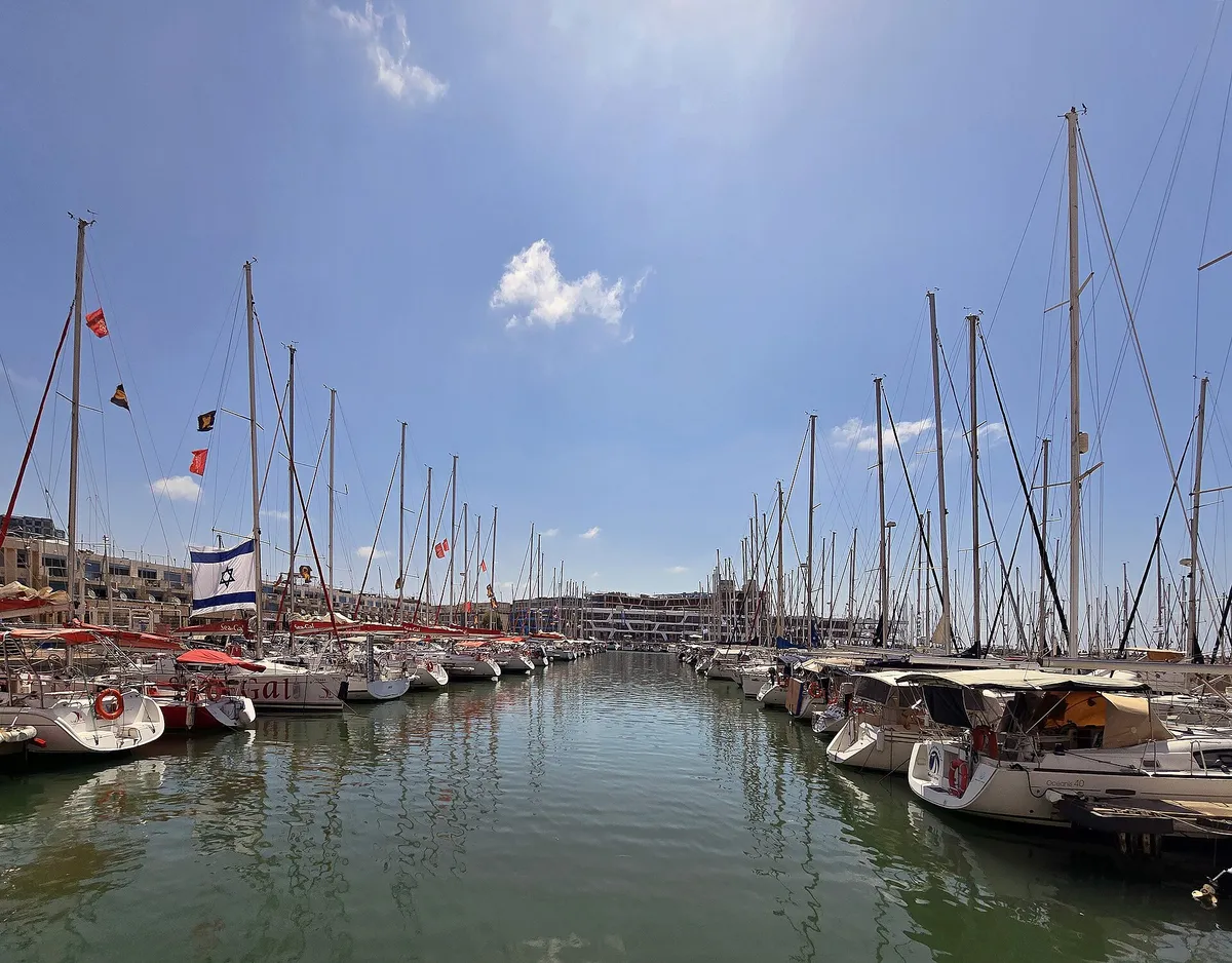 Boats moored at Herzliya Marina
